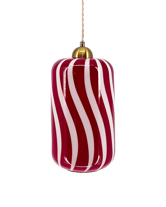 Candy Striped Glass Pendant Light
