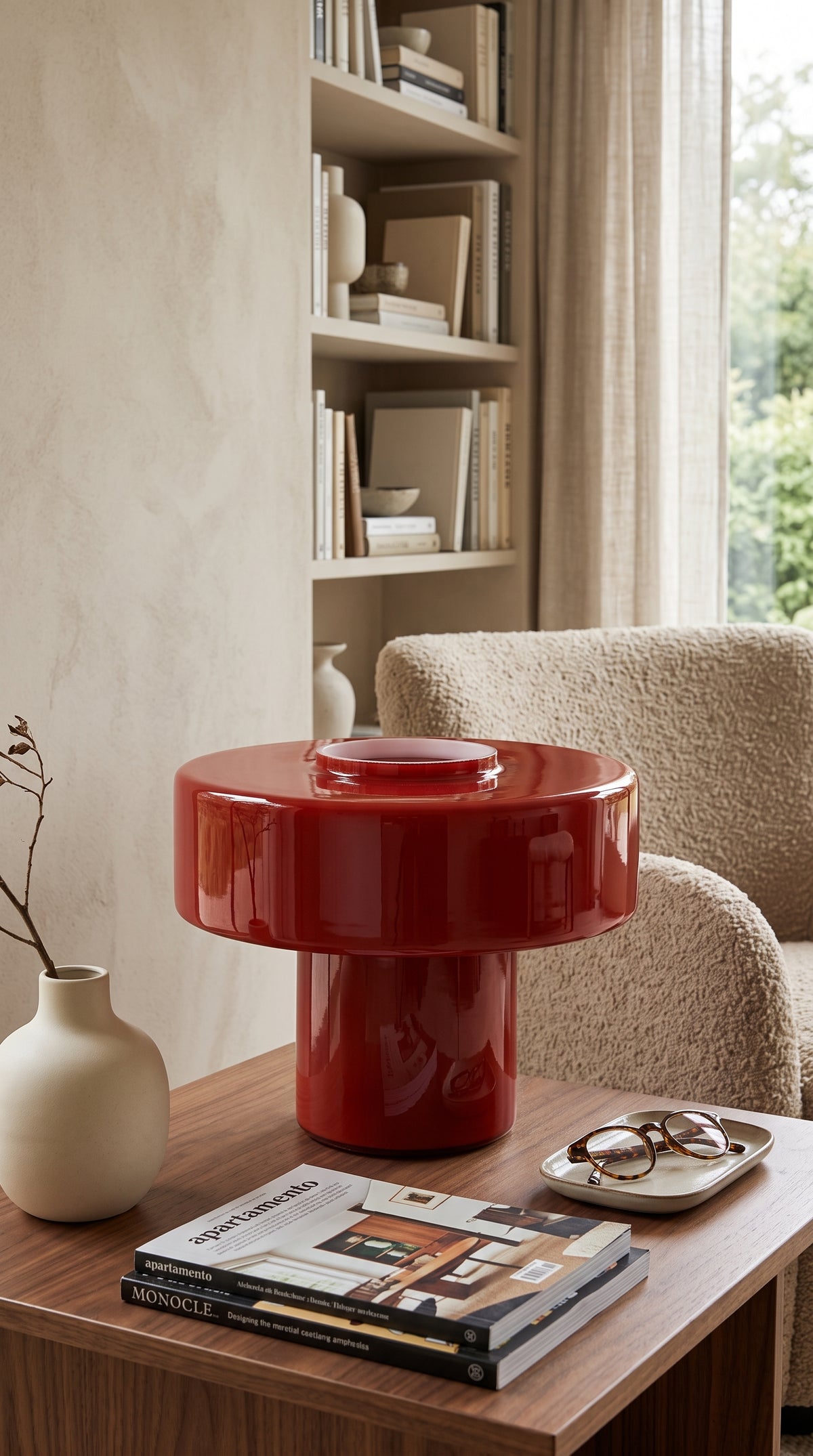 Colorful T-Shaped Glass Table Lamp