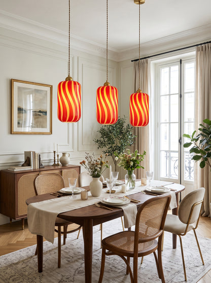 Candy Striped Glass Pendant Light