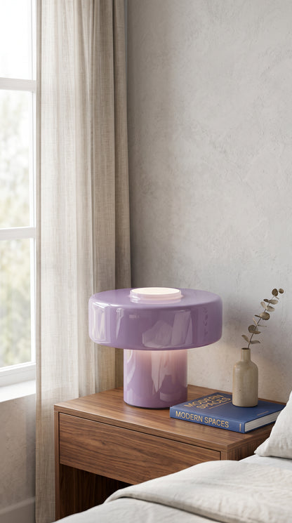 Colorful T-Shaped Glass Table Lamp