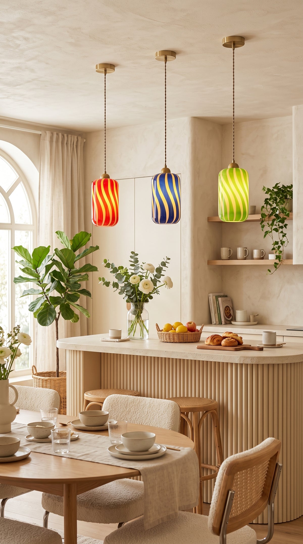 Candy Striped Glass Pendant Light