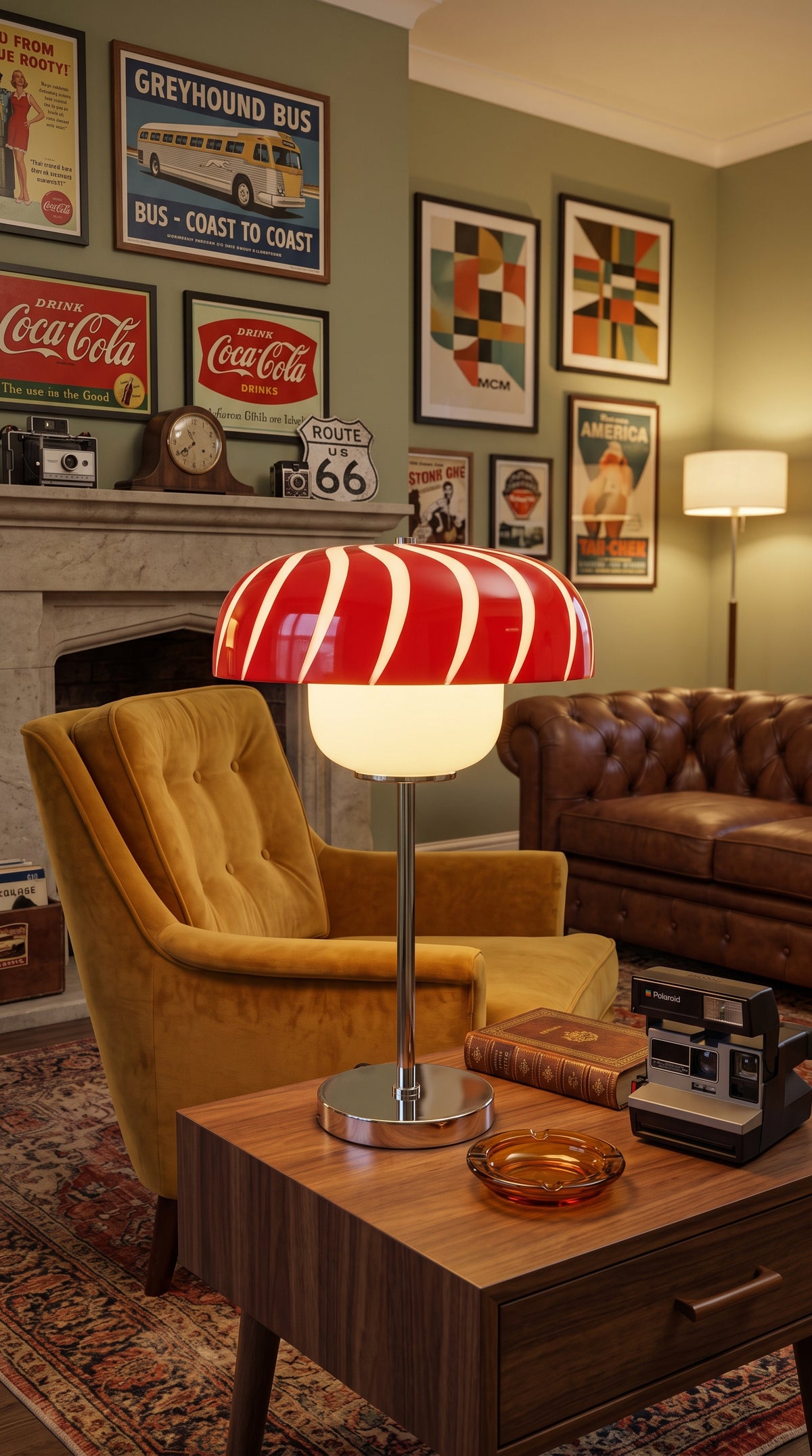 Candy Stripe Mushroom Table Lamp