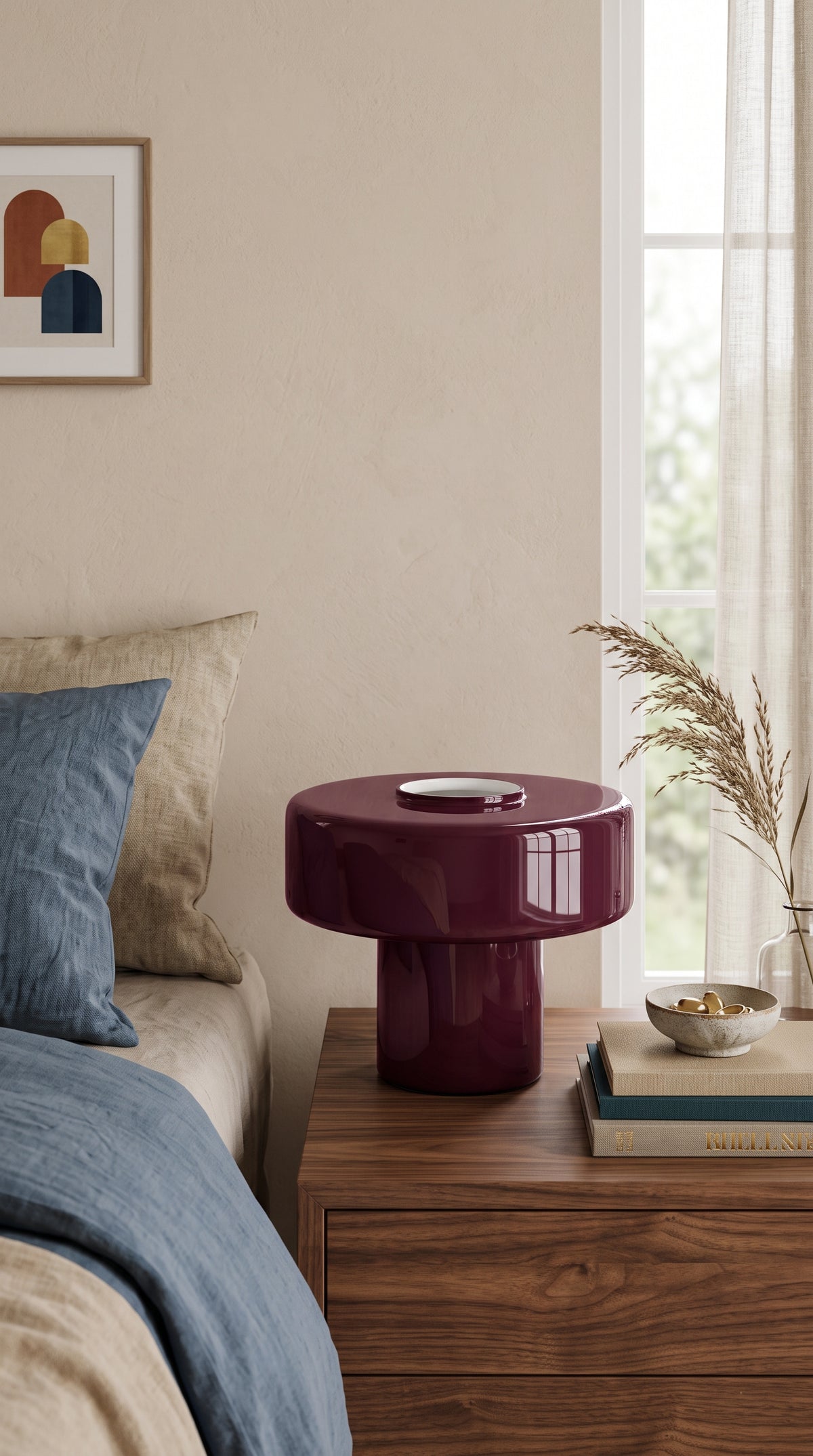 Colorful T-Shaped Glass Table Lamp