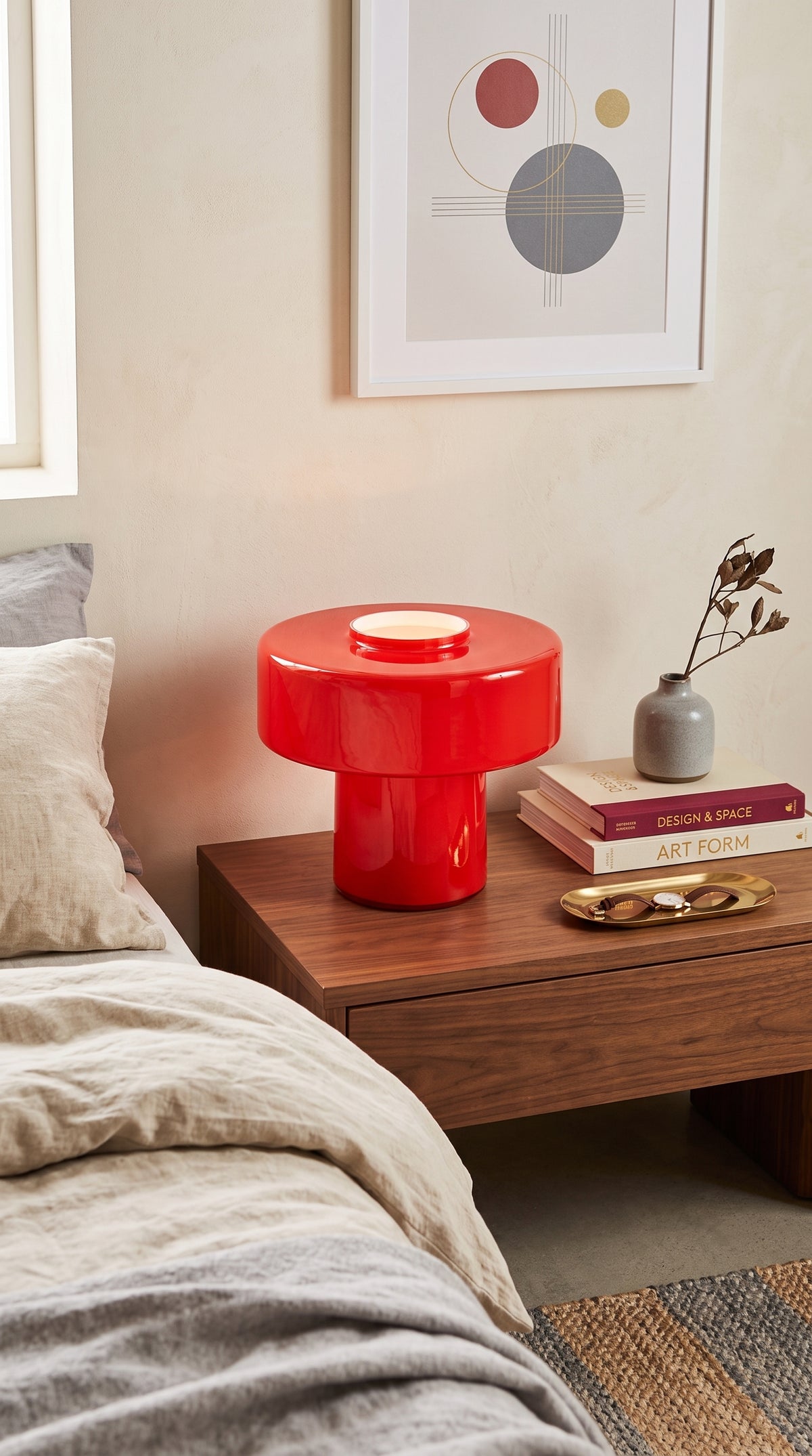 Colorful T-Shaped Glass Table Lamp