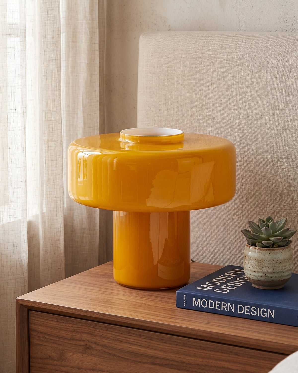 Colorful T-Shaped Glass Table Lamp