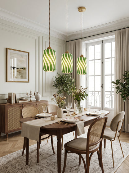 Candy Striped Glass Pendant Light