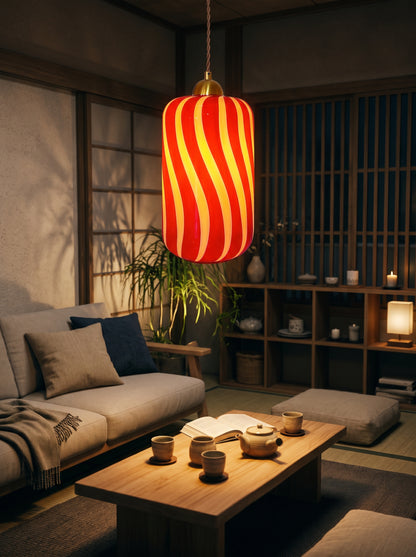 Candy Striped Glass Pendant Light